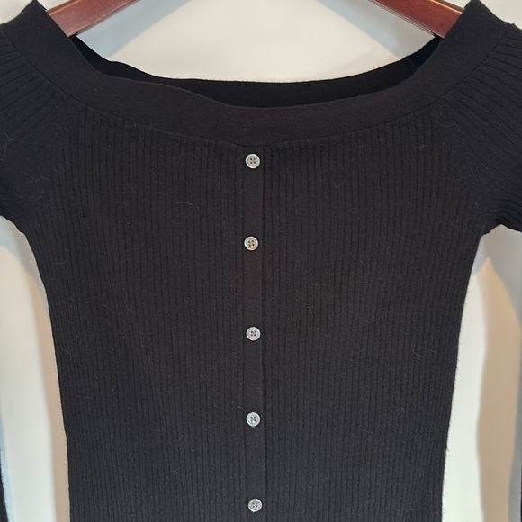 Frame Denim wool blend ribbed off the shoulder sweater - Picture 2 of 15